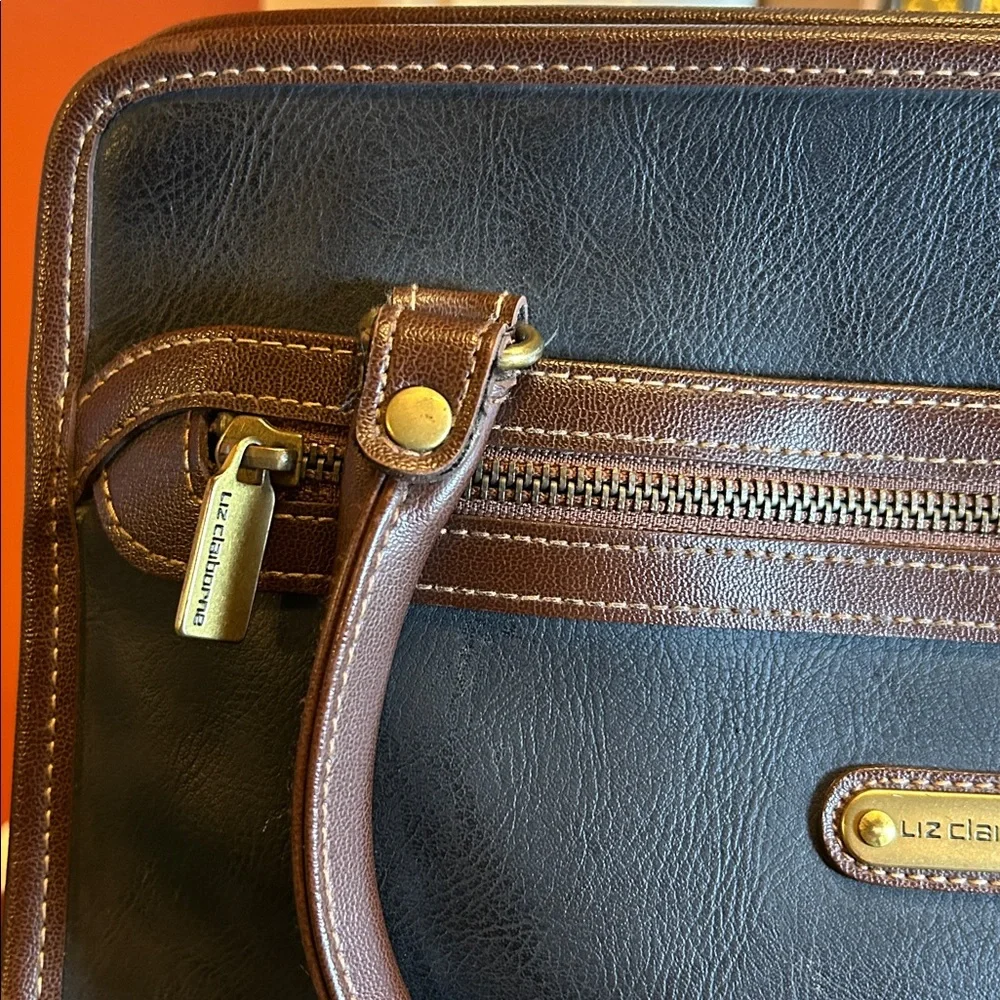 Liz Claiborne Black and Brown Handbag